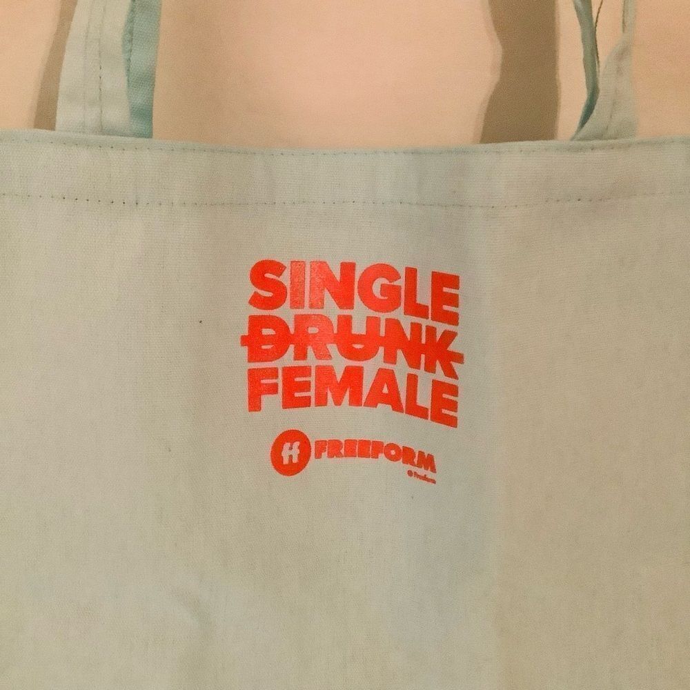 SINGLE DRUNK FEMALE TOTE BAG BLUE